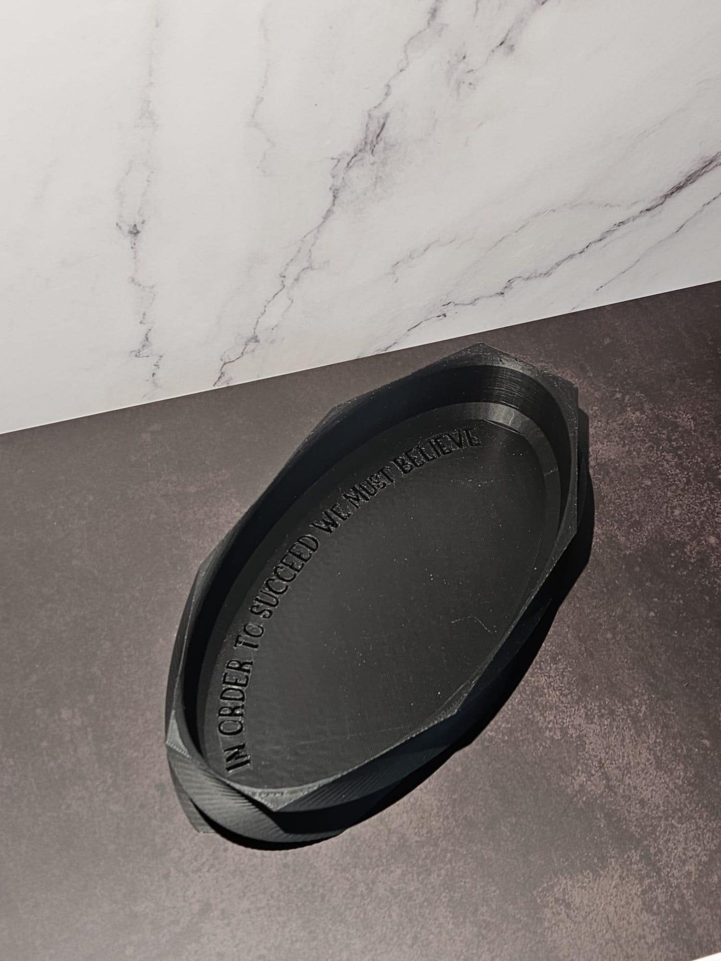 Stylish Art Deco Change Tray with Belief-Boosting Quote – Thoughtful Gift for Friends and Family