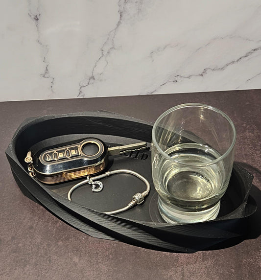 Biodegradable PLA 3D Printed Art Deco Catchall Tray Featuring Motivational Message – A Thoughtful Gift for Every Occasion