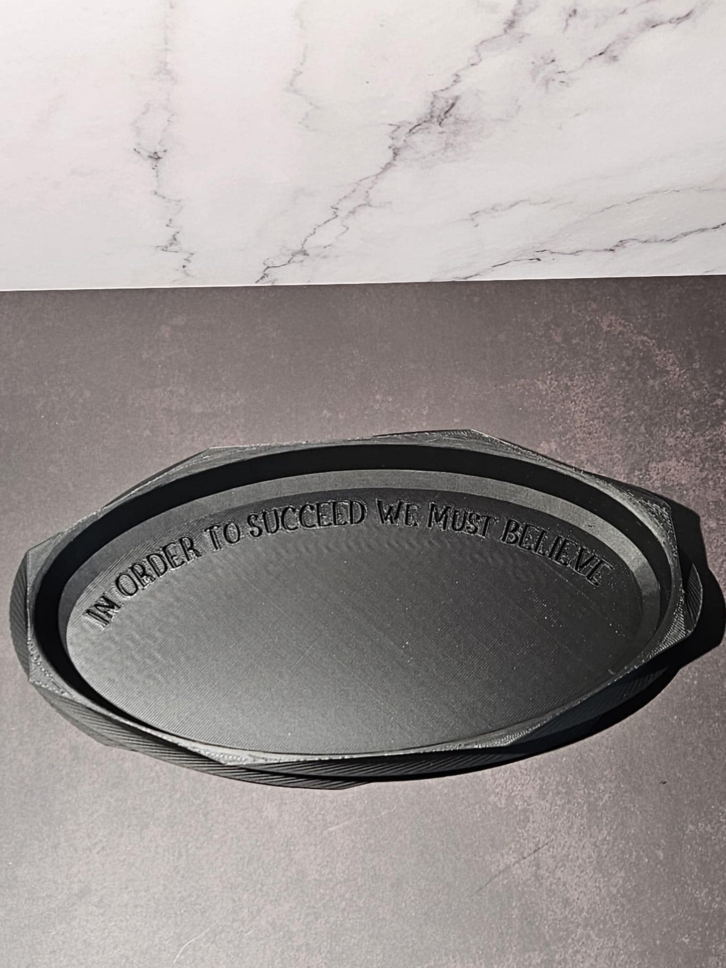 Stylish Art Deco Change Tray with Belief-Boosting Quote – Thoughtful Gift for Friends and Family