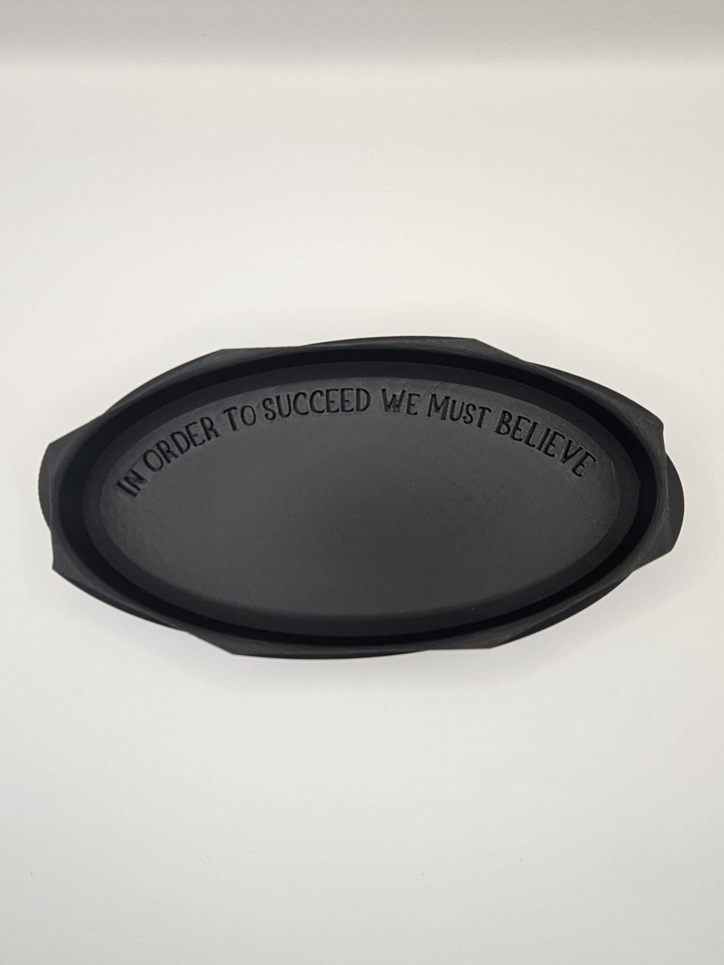 Biodegradable PLA 3D Printed Art Deco Catchall Tray Featuring Motivational Message – A Thoughtful Gift for Every Occasion