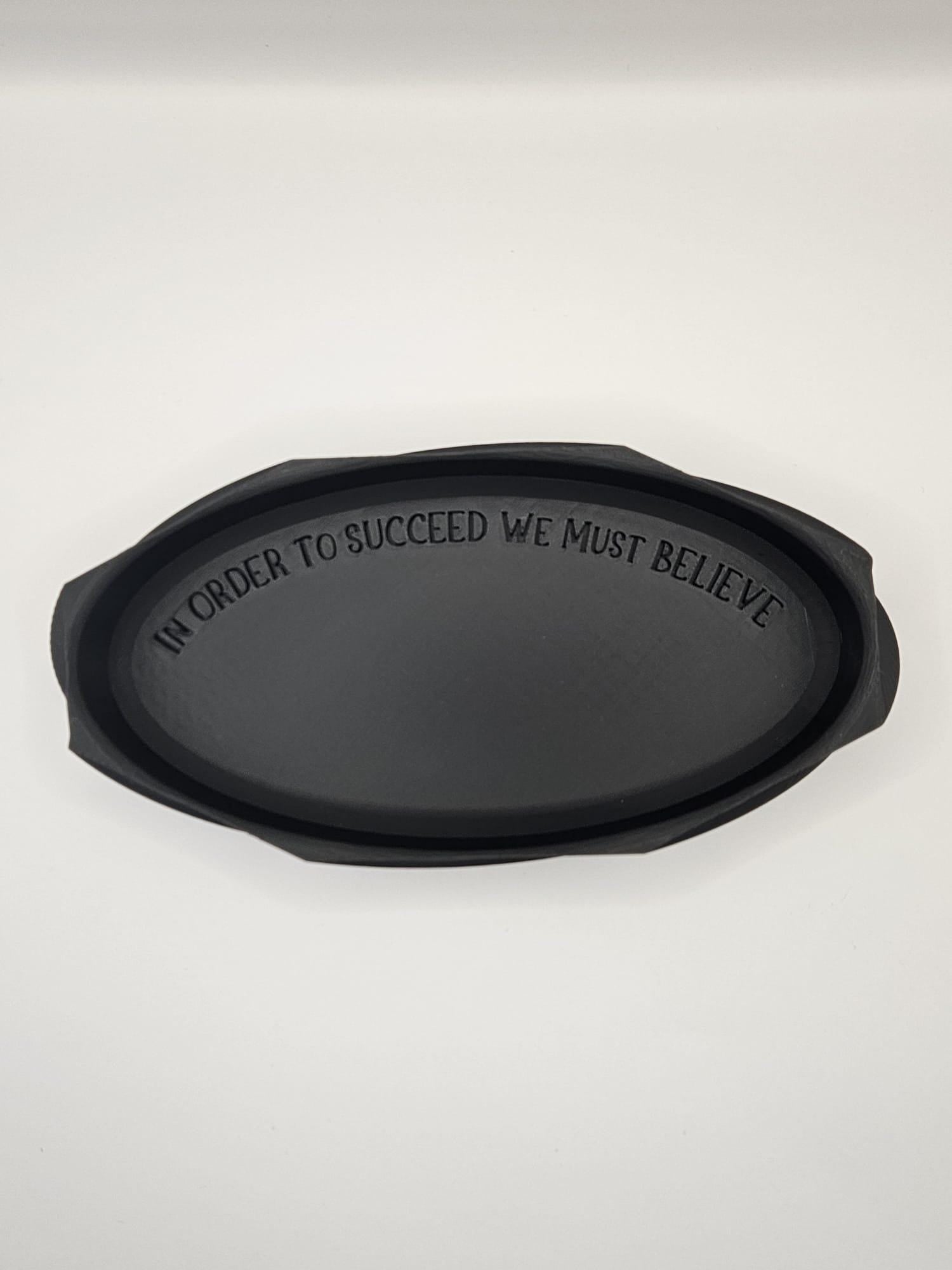 Biodegradable PLA 3D Printed Art Deco Catchall Tray Featuring Motivational Message – A Thoughtful Gift for Every Occasion