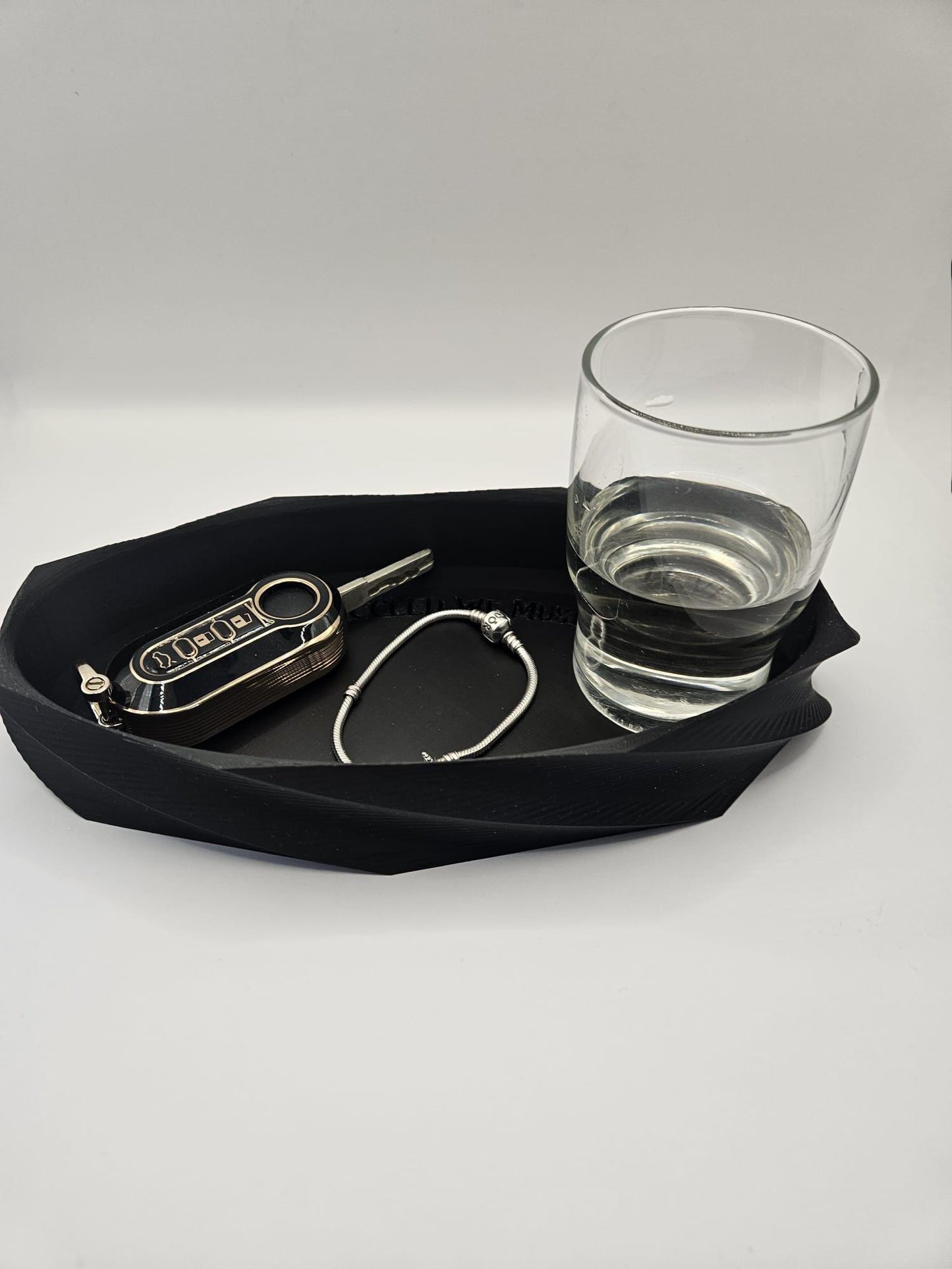 Biodegradable PLA 3D Printed Art Deco Catchall Tray Featuring Motivational Message – A Thoughtful Gift for Every Occasion