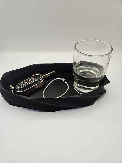 Biodegradable PLA 3D Printed Art Deco Catchall Tray Featuring Motivational Message – A Thoughtful Gift for Every Occasion