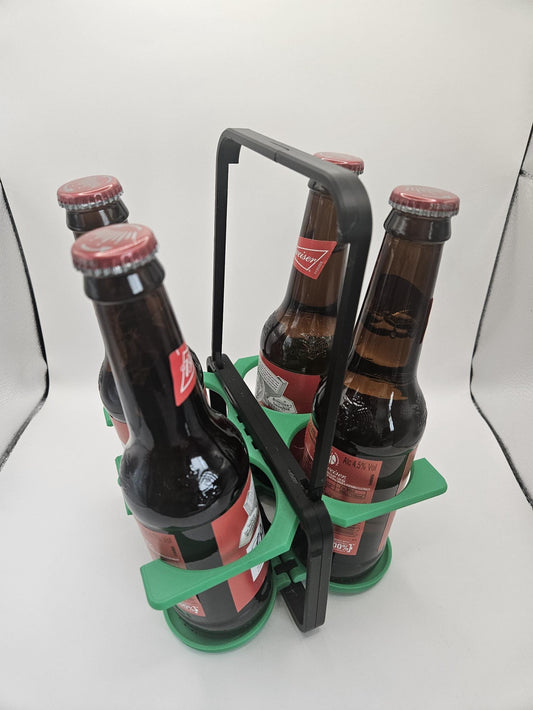 Portable Beer Caddy - Holds upto 4 beer bottles, Perfect Gift for Him, Wedding Gift, St Patricks Day Gift, Birthday Gift