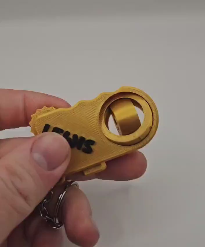 Personalised Clicker and Spinner Keyring, Stress Relief Toy, Birthday Fidget, Sensory Toy, Desk Toy, ADHD Fidget, 3D Printed