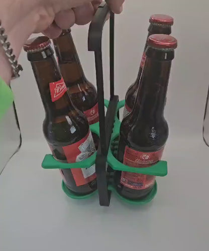 Portable Beer Caddy - Holds upto 4 beer bottles, Perfect Gift for Him, Wedding Gift, St Patricks Day Gift, Birthday Gift